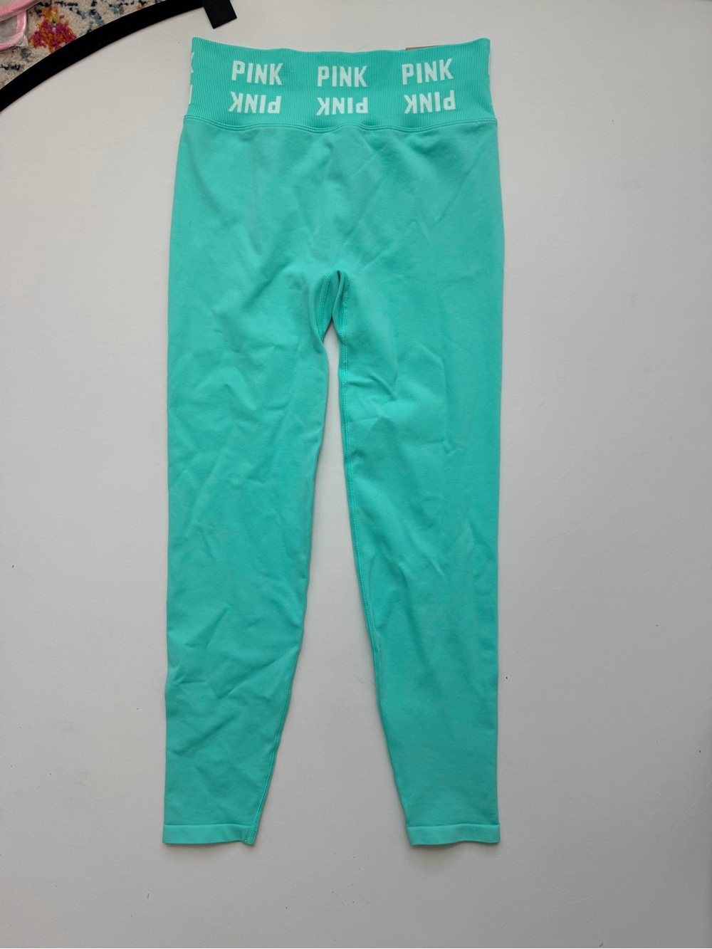 PINK Victoria's Secret Active Seamless Teal High-Waist Leggings